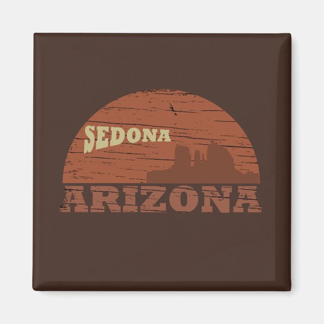 Imán Arizona Sedona paisaje vintage az retro (Frente)