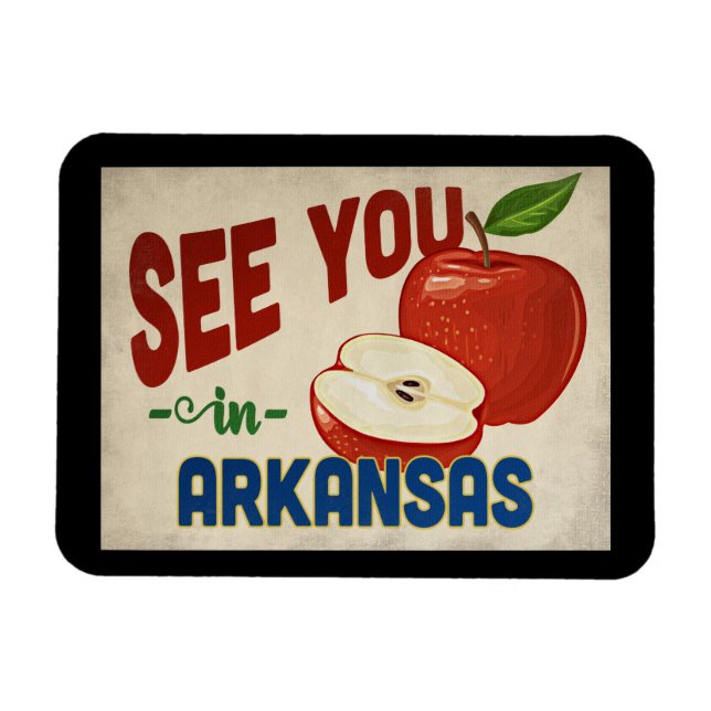 Imán Arkansas Apple - Viajes de época (Horizontal)