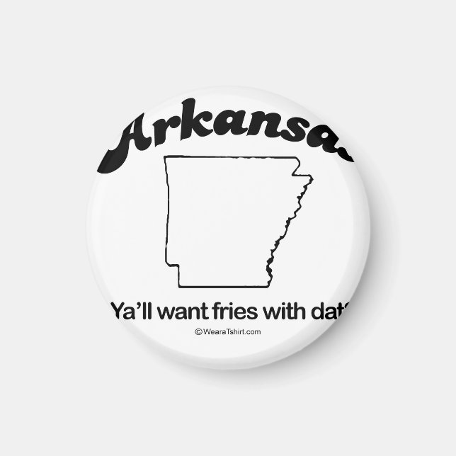 Imán ARKANSAS - Camisetas "ARKANSAS STATE MOTTO" y Gea (Frente)