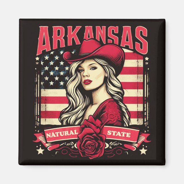 Imán Arkansas Cowgirl (Frente)