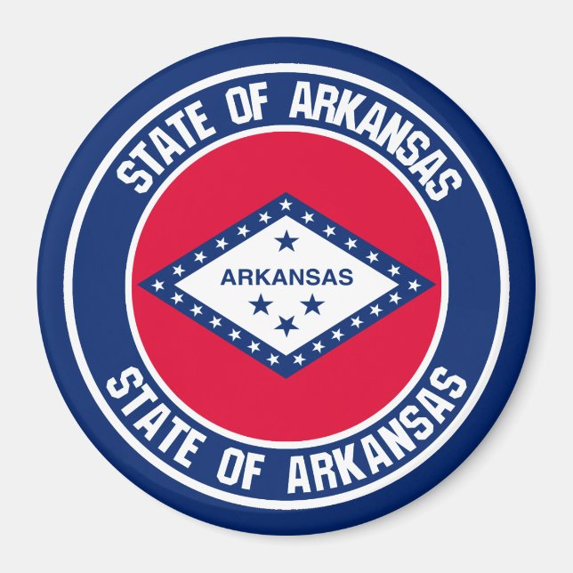 Imán Arkansas Round Emblem (Frente)