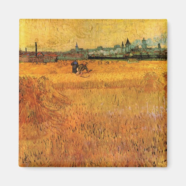 Imán Arles: Vista desde los campos de trigo por Vincent (Frente)
