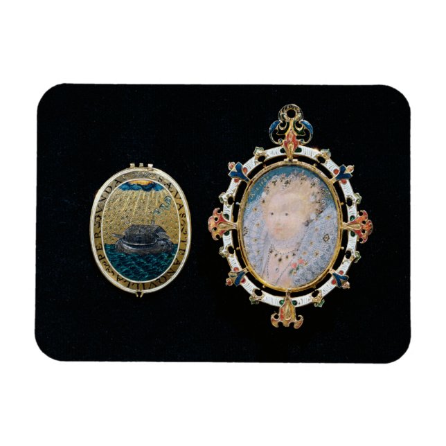 Imán Armada Jewel, miniatura de la reina Isabel I enclo (Horizontal)