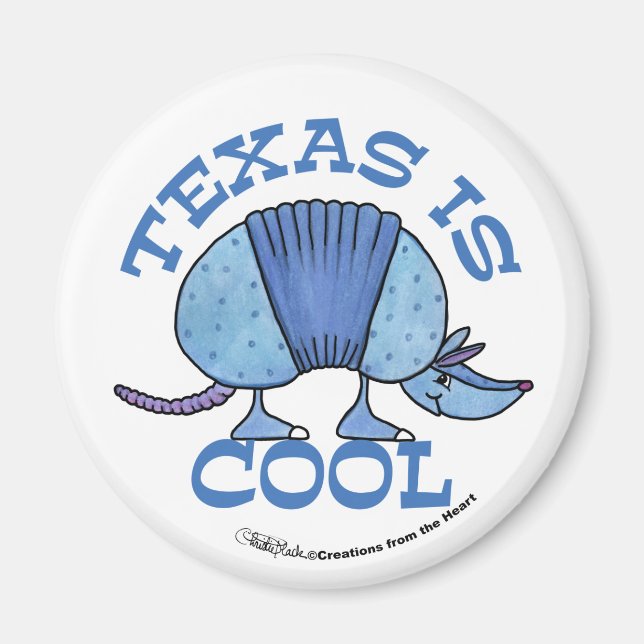 Imán Armadillo Blue-Texas es Guay (Frente)