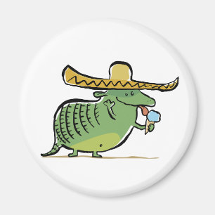 Imán armadillo cariñoso mexicano del helado
