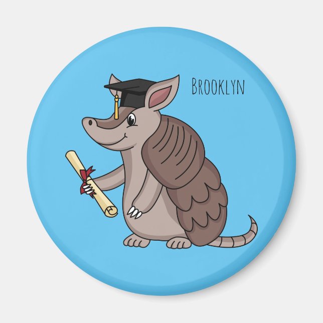 Imán Armadillo cúbico con personalizado de tapón de gra (Frente)