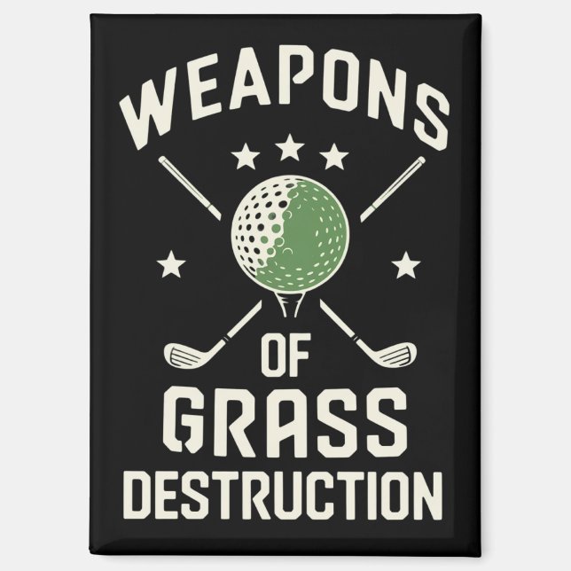 Imán Armas de Destrucción de Césped Palos de Golf Sarcá (Anverso)