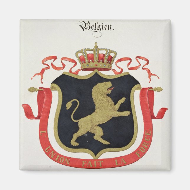 Imán Armas de la familia real belga, de una colección (Frente)