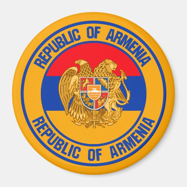 Imán Armenia redonda Emblema (Frente)