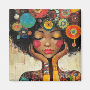 Imán Armonía Colorida Mujer Negra