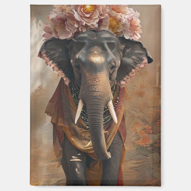 Imán Armonía floral elefante (Anverso)