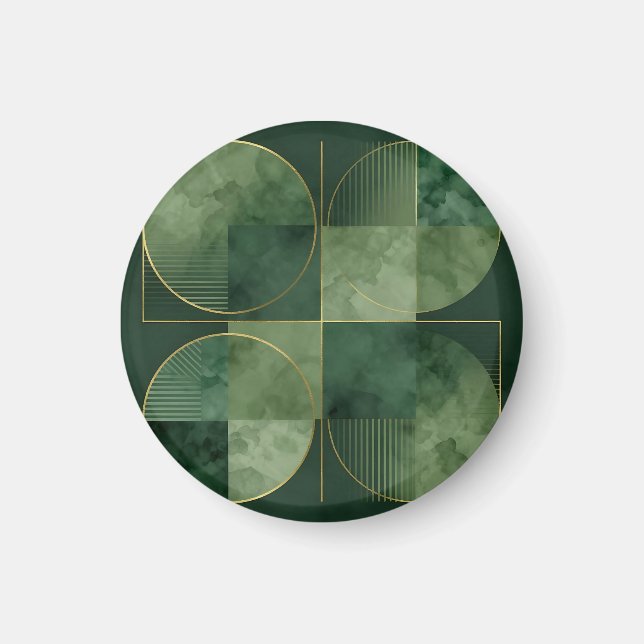 Imán Armonía Geométrica de Oro Esmeralda (Frente)