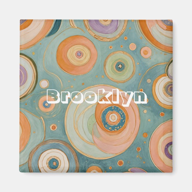 Imán Armonía Kaleidoscope: Los Círculos Swirly Pastel (Frente)