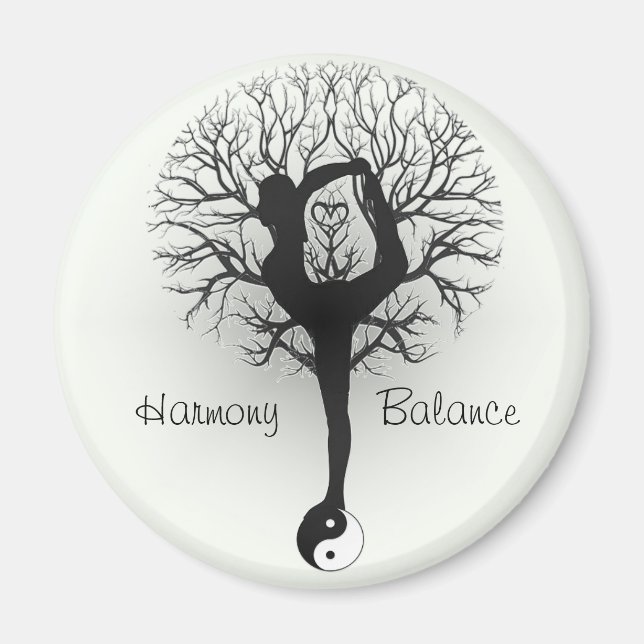 Imán Armonía y equilibrio Yin Yang árbol de la vida (Frente)