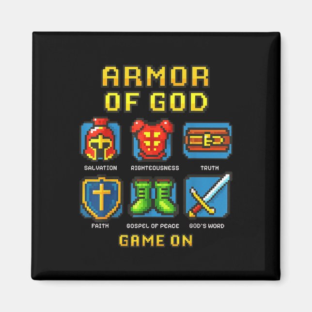 Imán Armor Of God Pixel Faith Christian Video Game (Frente)
