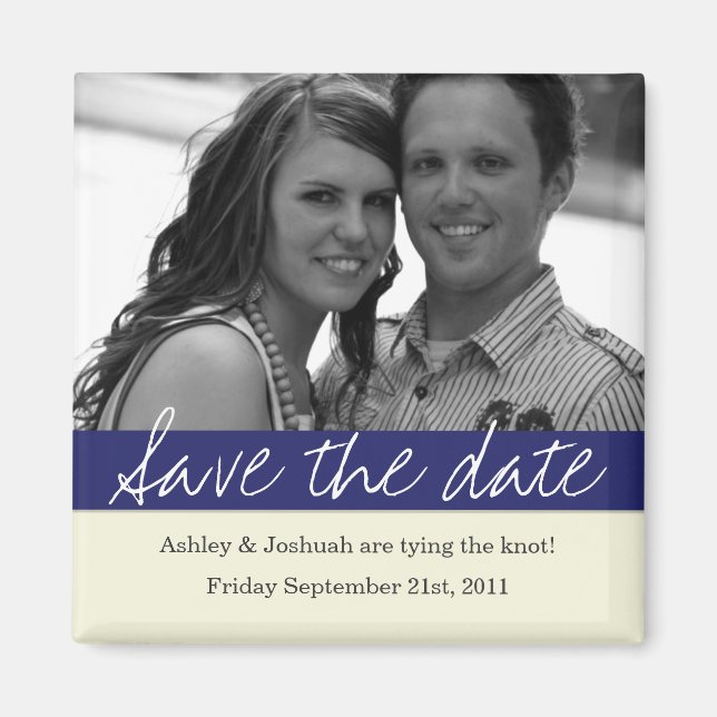 Imán Army Bold Banner Photo Save The Date Magnet (Frente)