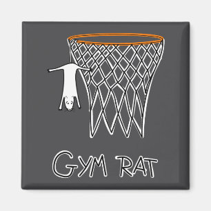 Imán Aro de baloncesto de rata de gimnasio divertida