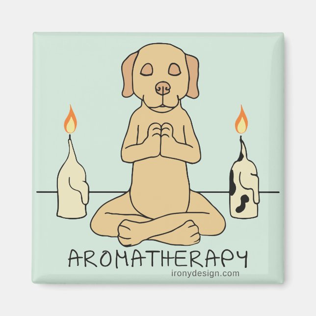 Imán Aromaterapia de perros Meditación Personalizado di (Frente)