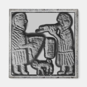 Imán Arpa medieval y tubería con gato