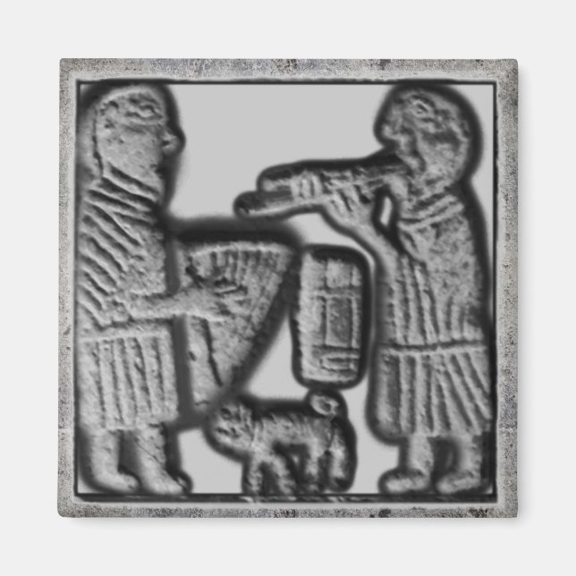 Imán Arpa medieval y tubería con gato (Frente)