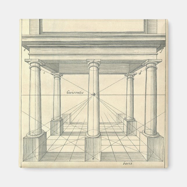 Imán Arquitectura de época, pórtico romano con columnas (Frente)