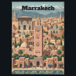 Imán Arquitectura de Marrakech Marruecos Viajes Vintage<br><div class="desc">Esta es una magnet vintage minimalista de Marrakech que muestra una arquitectura y monumentos increíbles como la mezquita Koutoubia de Marrakech o Marrakesh en Marruecos. Funciona muy bien como recuerdo de viaje y también como idea de regalo para recordar tus vacaciones en el país del Magreb. Personaliza y haz que...</div>