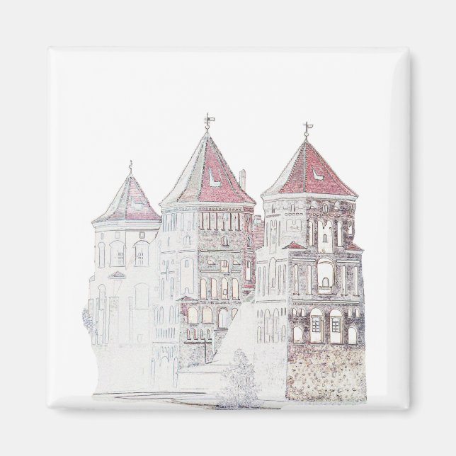 Imán Arquitectura del castillo de Mir en Bielorrusia (Frente)