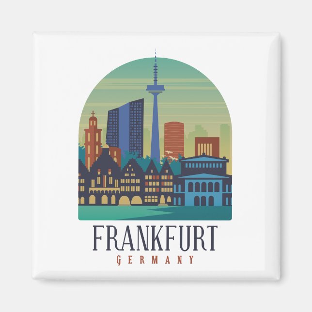 Imán Arquitectura del Skyline de Frankfurt Alemania (Frente)