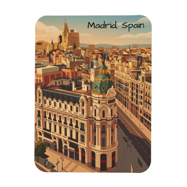 Imán Arquitectura Silueta Ciudad Madrid España (Vertical)