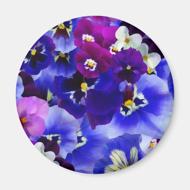 Imán Arreglo de las flores azules (Frente)