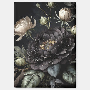 Imán Arreglo de Rosa gótico Flor negra