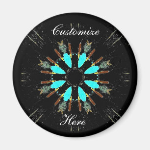Imán Arrowhead plumas de pow-wow patrón Thunder_Cove