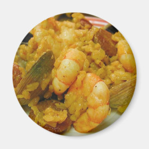 Imán Arroz de salchicha de langostinos de paella
