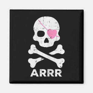 Imán Arrr Pirate Heart Eyepatch Halloween Mujeres Toddl
