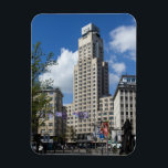 Imán Art Deco Boerentoren Cityscape, Antwerp<br><div class="desc">The Art Deco Boerentoren, also known as the KBC Tower, stands tall and proud in the historic city of Antwerp, Belgium. The cityscape captures a mesmerising blend of warm earthy tones and vibrant urban energy, as the architectural marvel dominates the skyline with its timeless elegance. Great souvenir of your trip...</div>