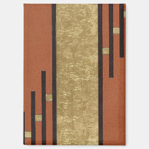 Imán Art Deco en oro y beige