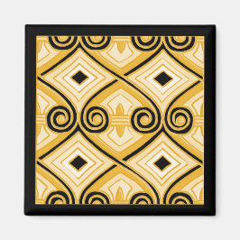 Imán Art Deco hace Persia (amarillo y negro)