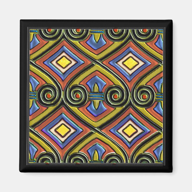 Imán Art Deco hace Persia (multicolor) (Frente)