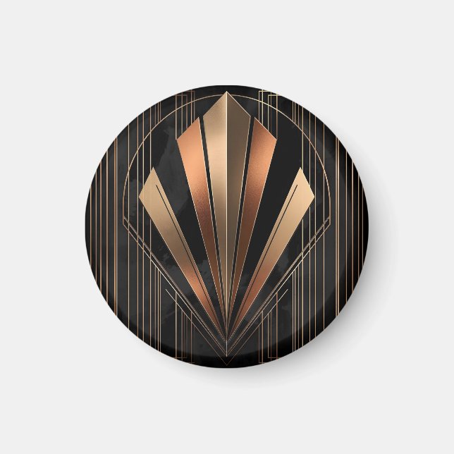 Imán Art Deco Metallic Geometric Elegance (Frente)