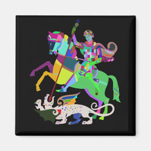 Imán Art Deco St George la capa del dragón