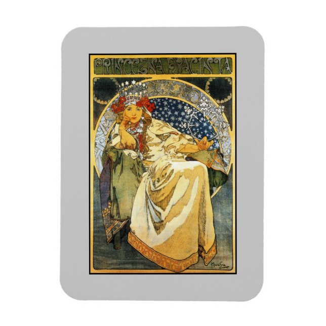 Imán Art Nouveau Alfons Mucha Princesa Hyacinth (Vertical)