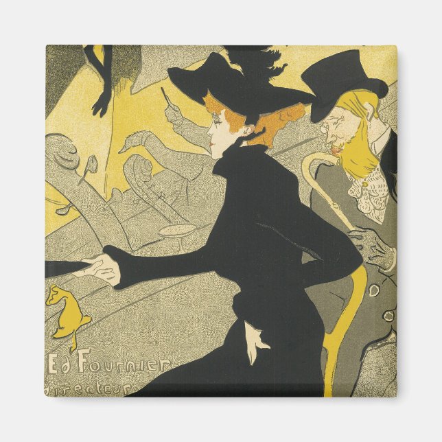 Imán Art Nouveau, Divan Japonais por Toulouse Lautrec (Frente)