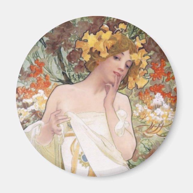 Imán Art Nouveau - Mucha - anuncio perfume (Frente)