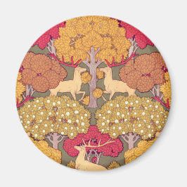 Imán Art Nouveau otoño arce de ciervo otoño caída Verne