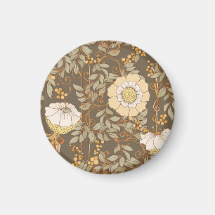 Imán Art Nouveau: Vintage floral decorativo.