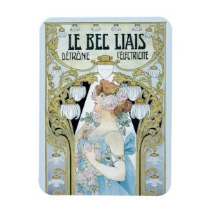 Imán Art Nouveau vintage Le Bec Liais, Privat Livemont