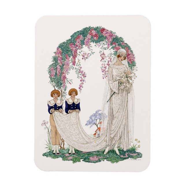 Imán Art Nouveau Wedding Illustration – Vintage Bridal  (Vertical)