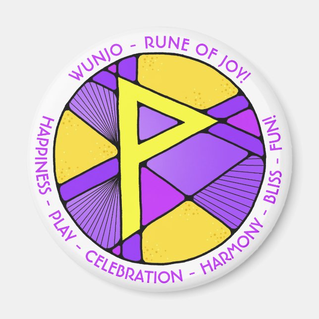 Imán Art Nouveau Wunjo Rune Magnet - JOY! (Frente)