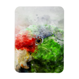 Imán Art Watercolor Parrot Green Parakeet Gift