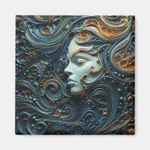 Imán Arte 3D de Moonlit Woman